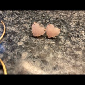 Stella and Dot heartbreaker pink quartz studs